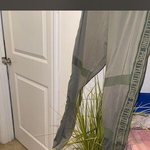 PrettyLittleThing Green Branded Waistband Pants